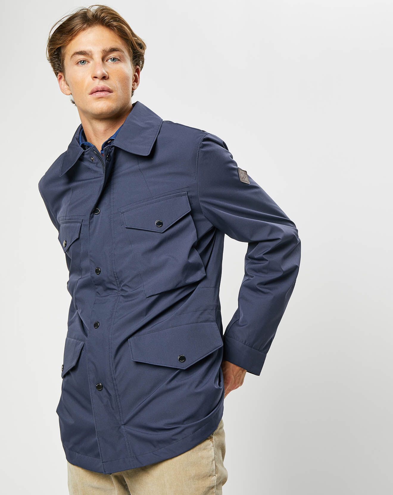Hackett London Parka imperméable légère bleu marine
