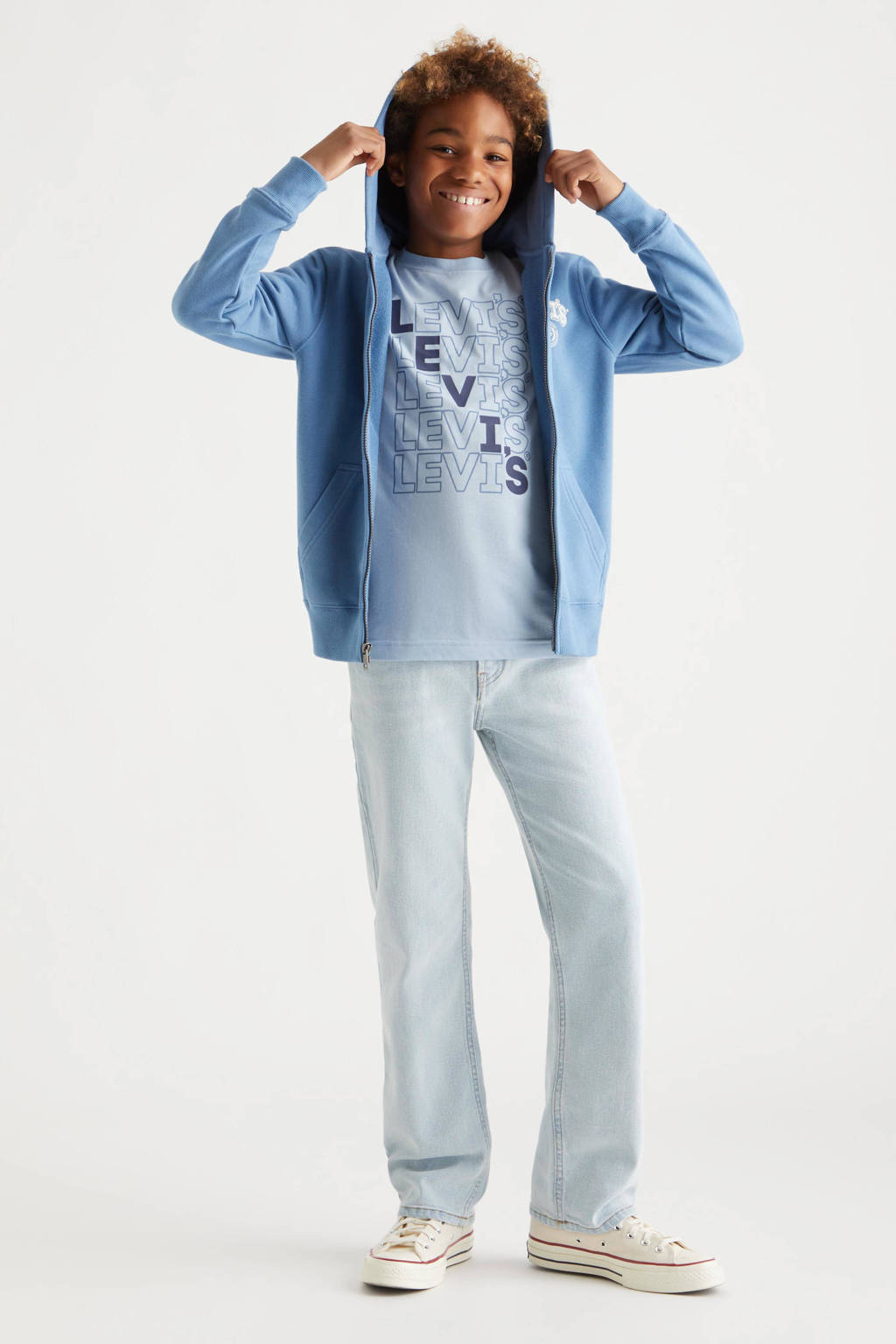 Levi's T-shirt met logo zachtblauw
