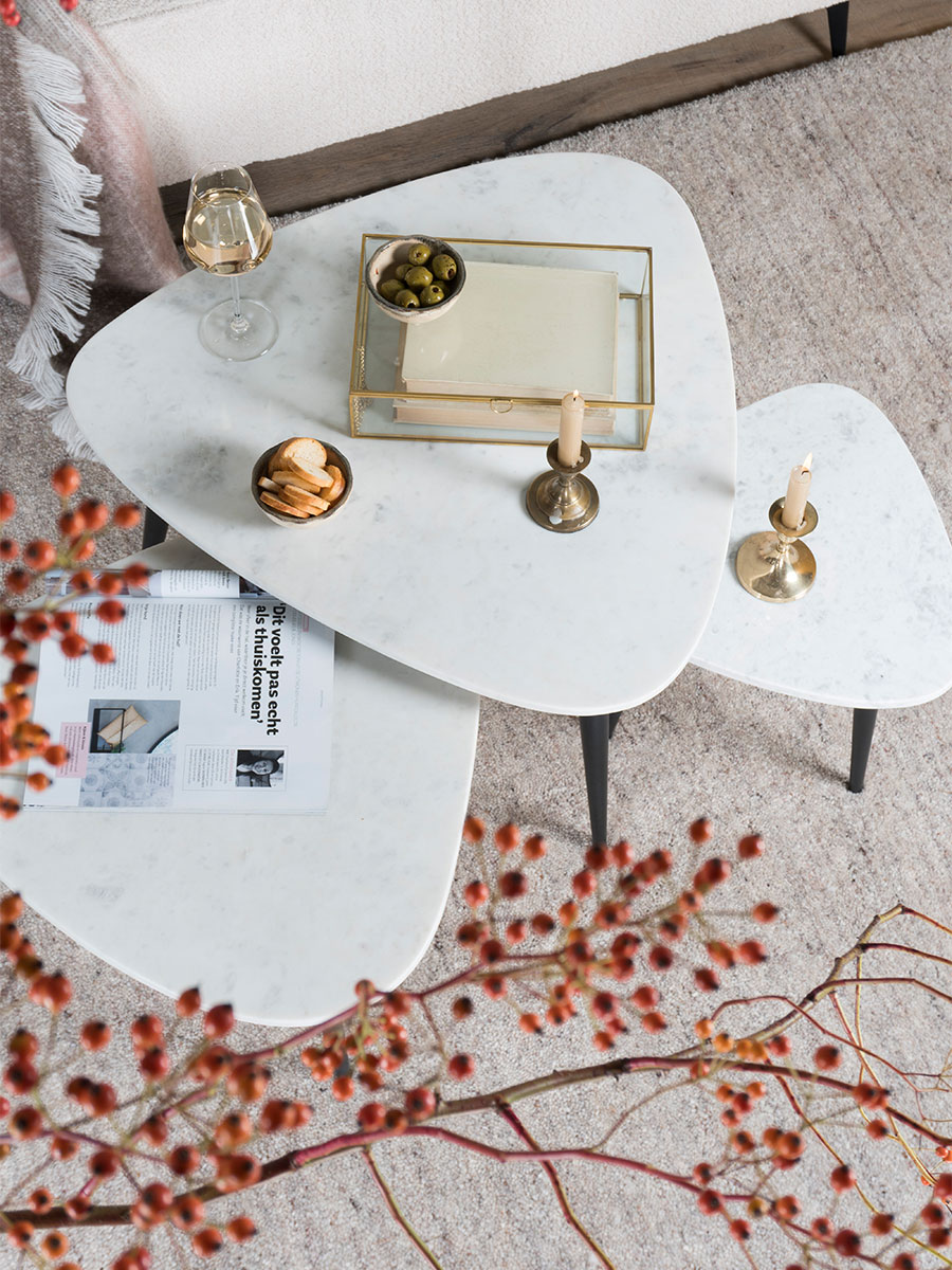 Salontafel Milou – Marmer – Set van 2 Groot