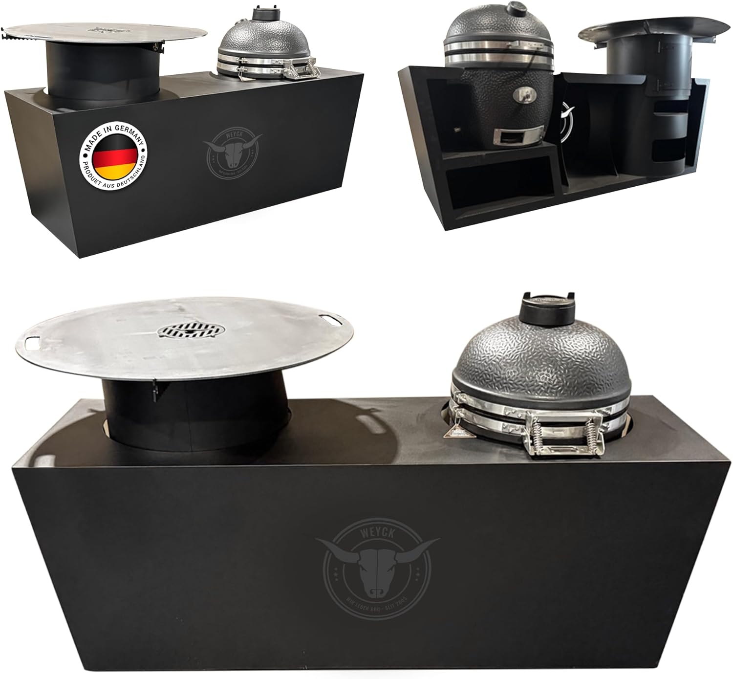 A. Weyck Tools Outdoorküche Avantgarde Monolith – Premium BBQ Outdoor Küche mit Keramikgrill & Feuerplatte - Modulare Gartenküche mit Multifunktionstonne, #2026
