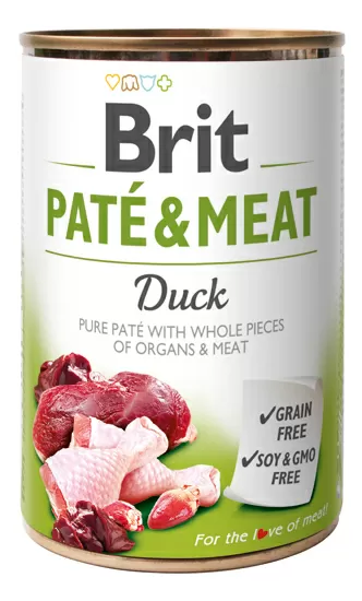 Brit Pate & Meat vådfoder m. and - 400 g.