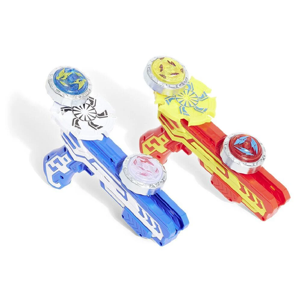 Set de 2 pistolets et 4 toupies avec arène