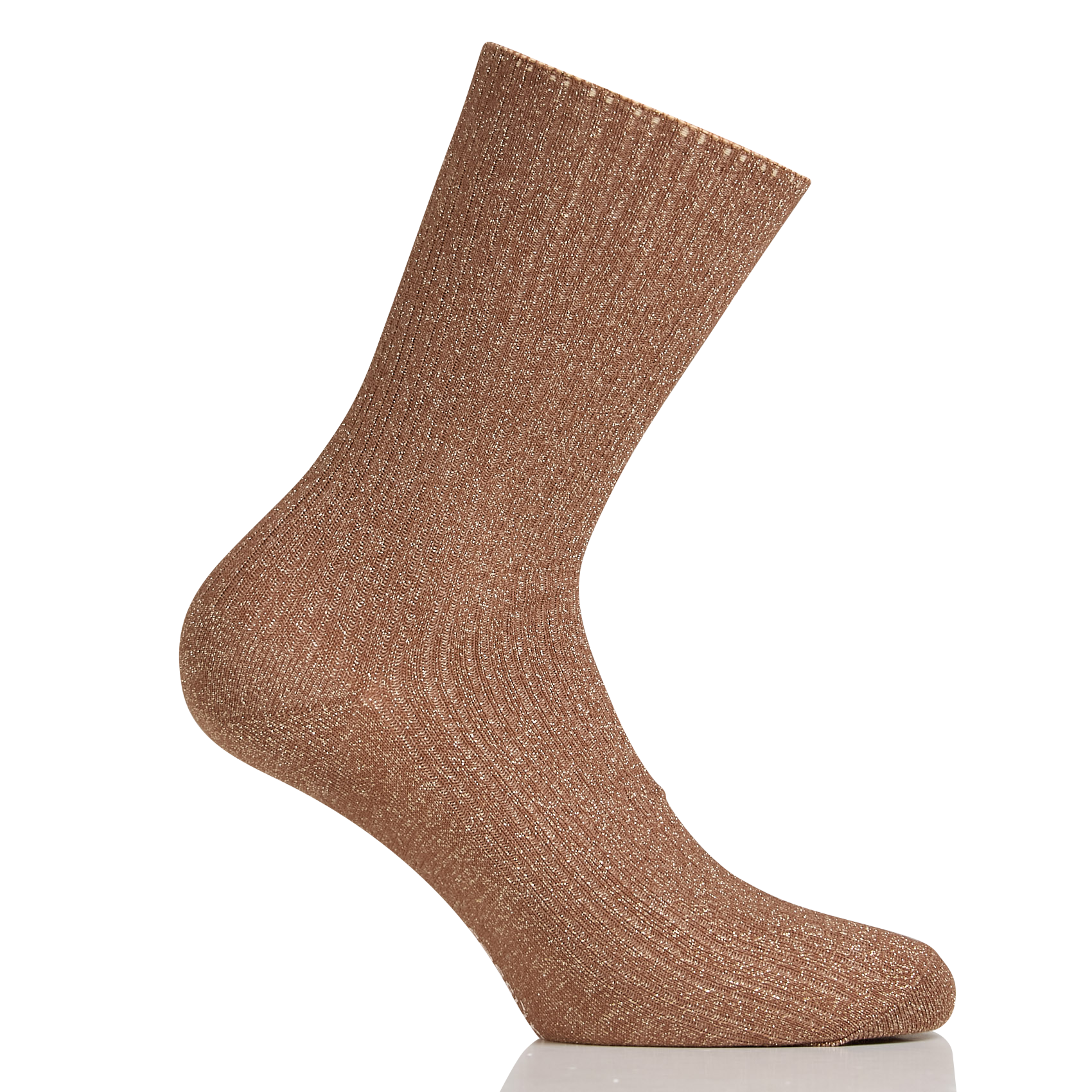 SOKINI - Chaussettes mi-hautes à côtes en coton mélangé | Doré