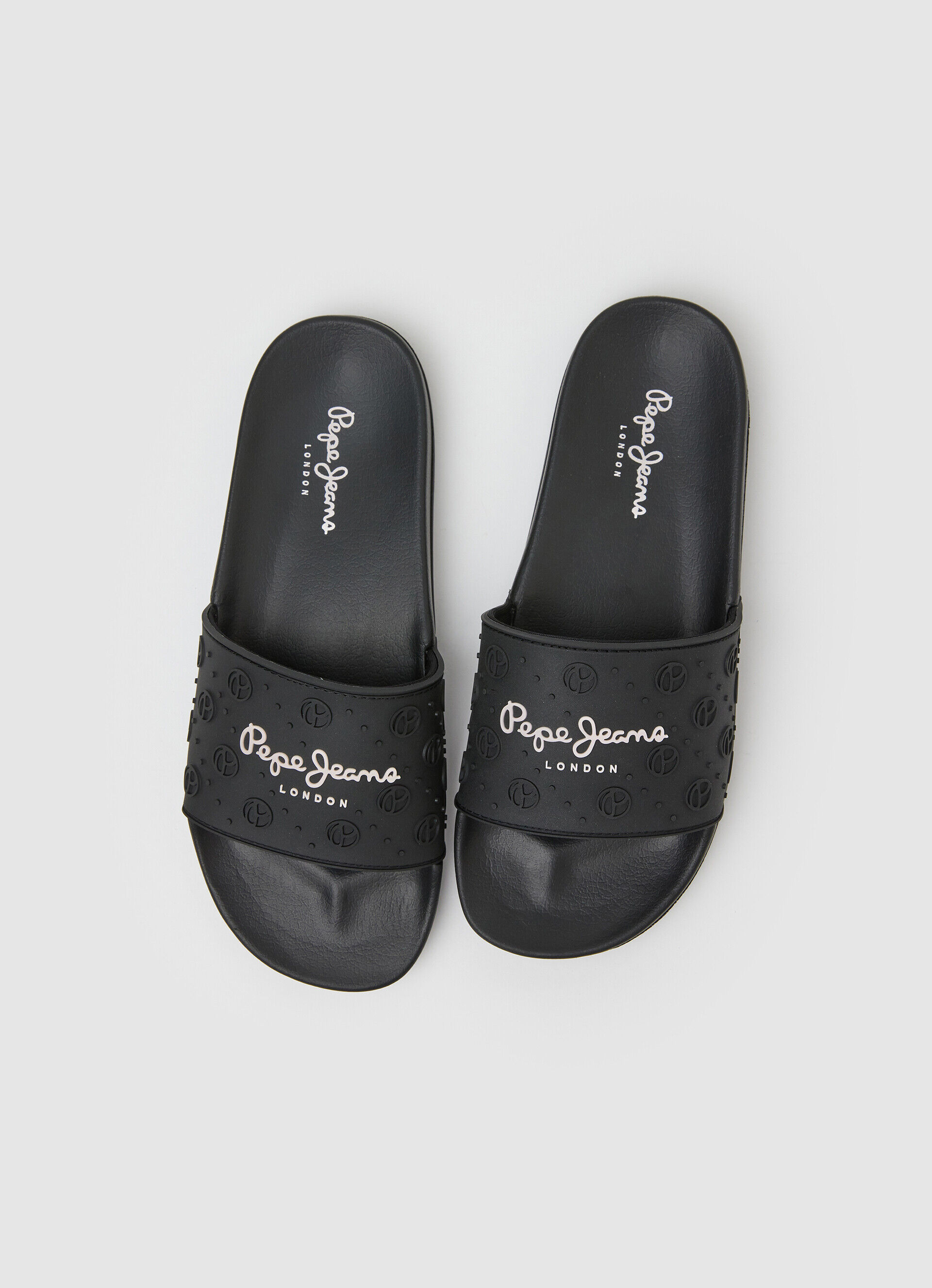 Chinelo de praia liso SLIDER - preto