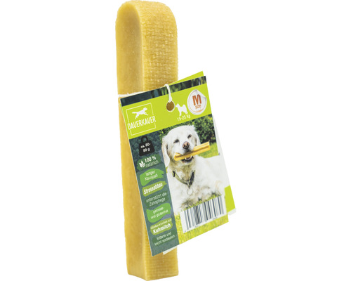 Hondensnack, langdurige kauwsnack, op melkbasis, 1 stuk ca. 80 g, gebitsverzorging, stressverlichting voor honden van 15-25 kg, kauwspeeltje, kaaskauwbot