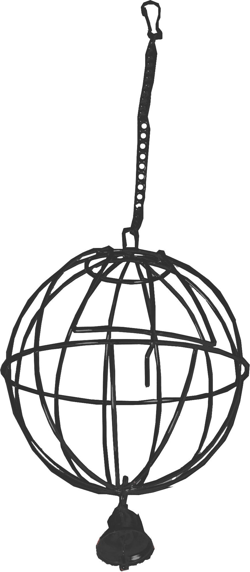Boon hooivoerbal met bel zwart 9,5 x 8,5 x 22 cm