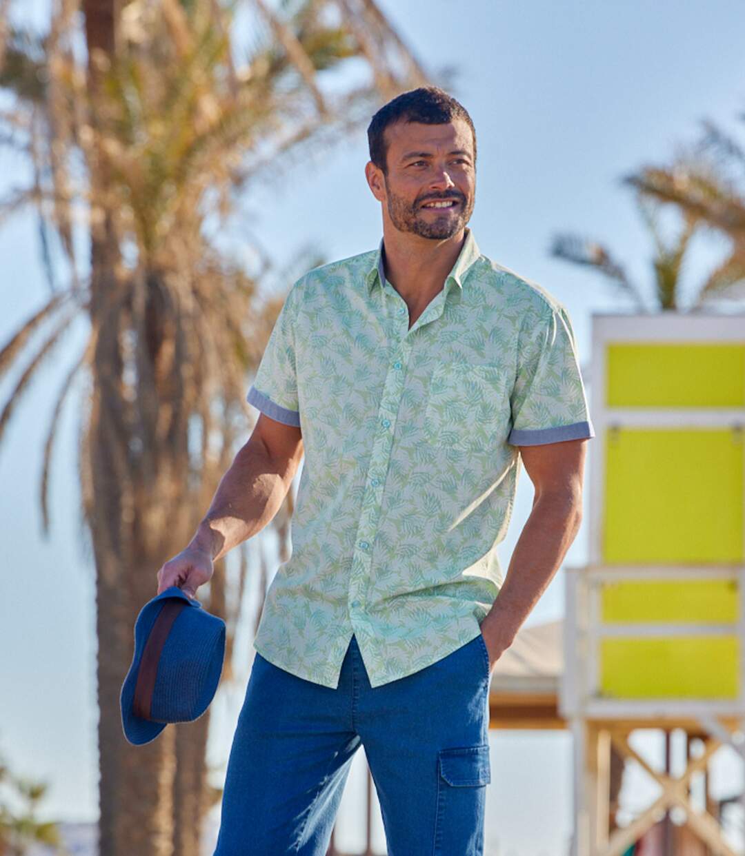 Chemise Hawaïenne à Motifs Palmiers