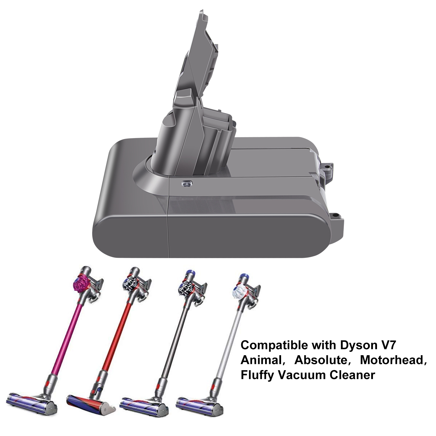 Dyson V7 Ersatz Akku Staubsaugerakku 21.6V / 2500mAh (6133) - Grau