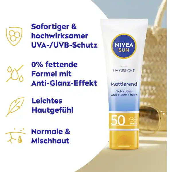 UV Gesicht mattierender Sonnenschutz LSF 50
