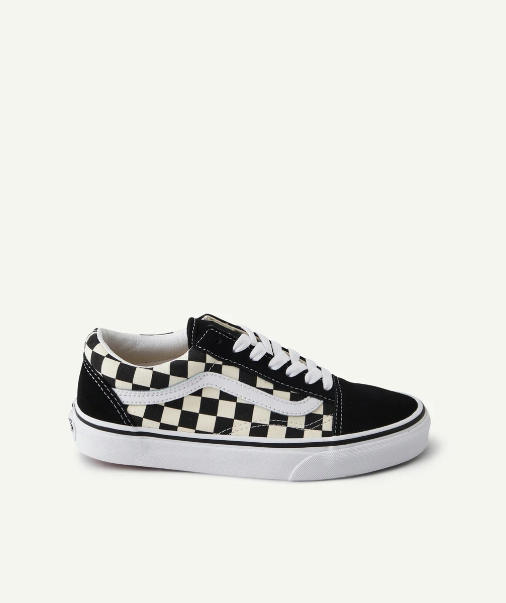 VANSBASKETS OLD SKOOL NOIR ET BLANCHE IMPRIMÉES DAMIER