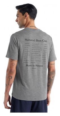 T-Shirt Icebreaker Tech Lite II Natural Run Club Gris