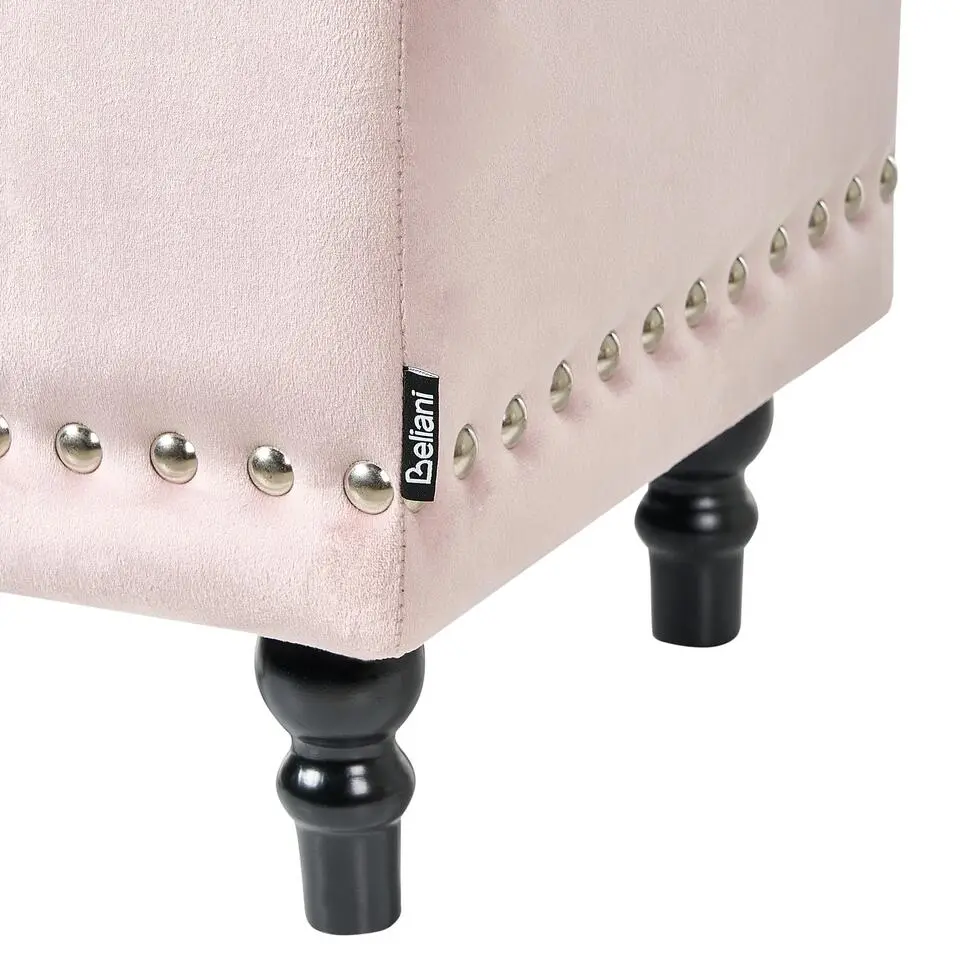LORETTO - Poef - Pastelroze - 37 cm - Fluweel