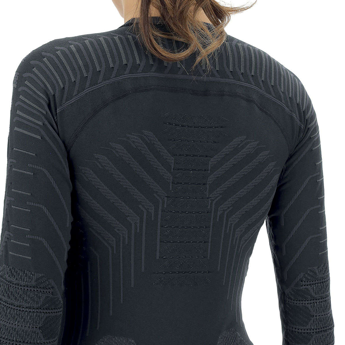 UYN Resilyon Thermoshirt Lange Mouwen Round Neck Zwart/Antraciet Dames