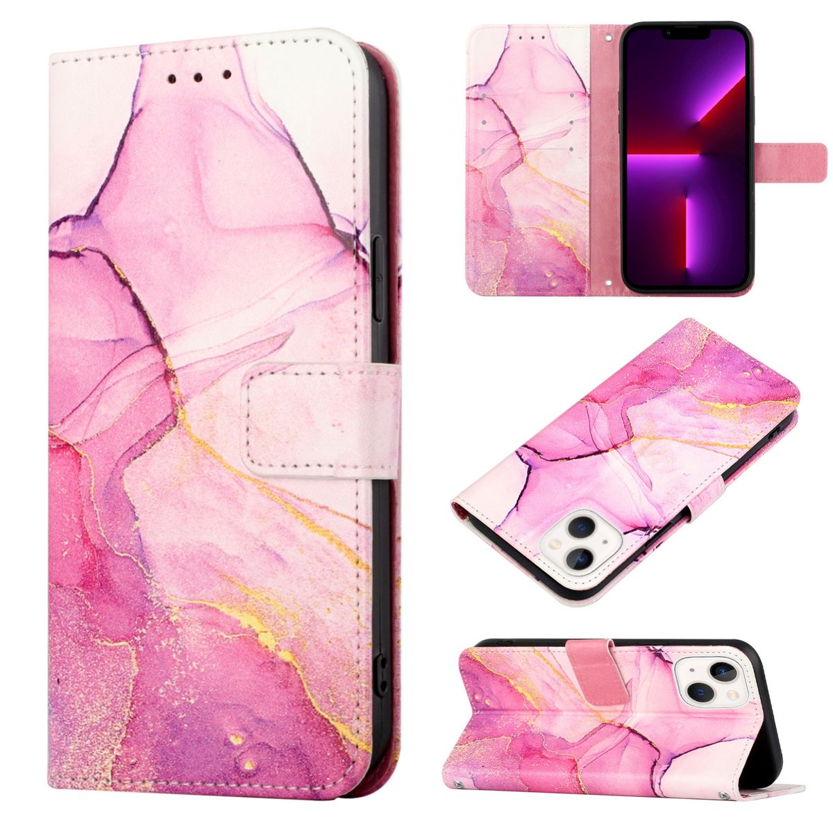 Hülle Handy Schutz für Apple iPhone 15 Case Cover Klapp Tasche Wallet Etuis Neu