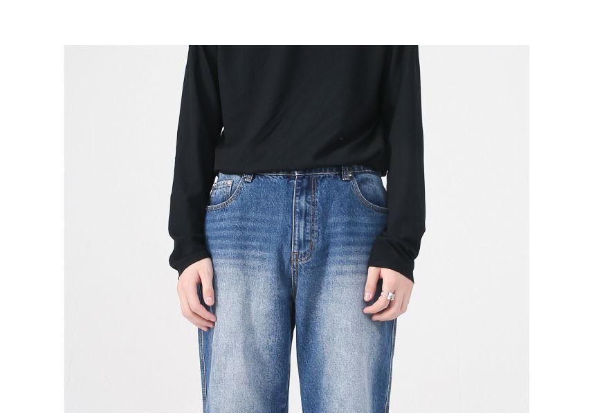FAERIS - Mid Rise Afneembare Losse Jeans