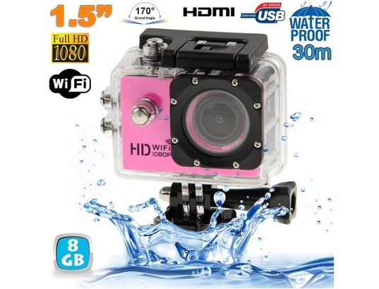 YONIS - Caméra sport WiFi embarquée plongée caisson 12MP HD 1080P Ro...