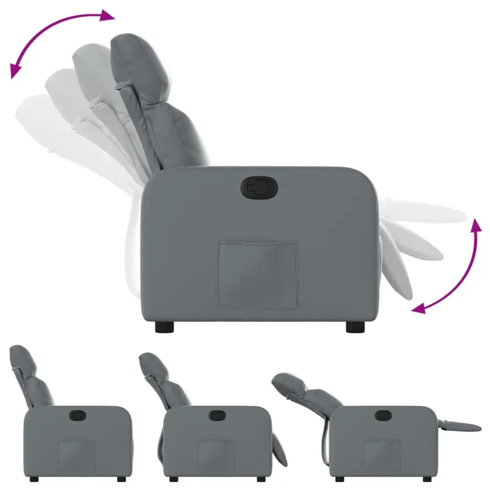vidaXL - Fauteuil - Grijs - Kunstleer