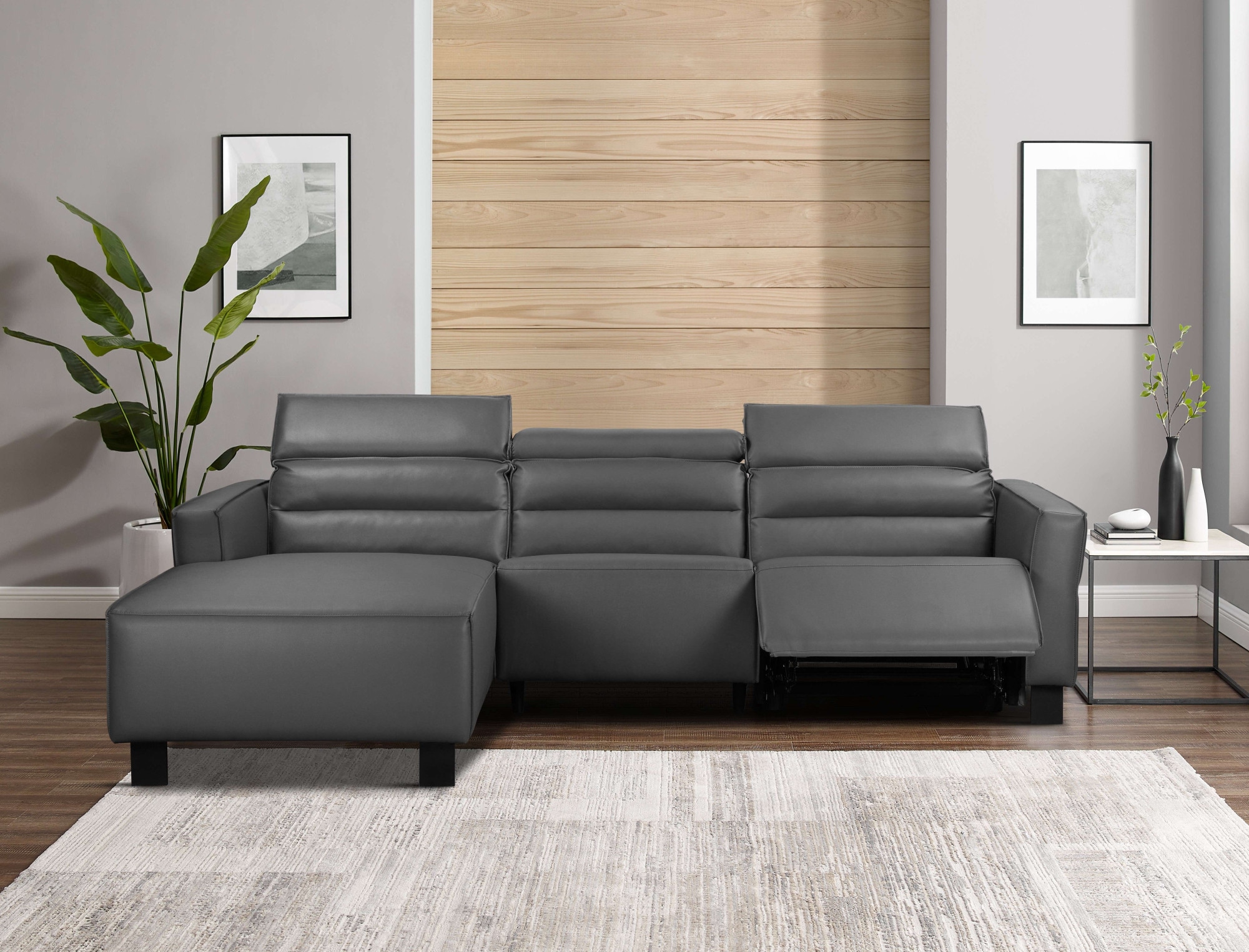 Home affaire Ecksofa »Carpari, L-Form, 263 cm, manuelle o. elektrische Relaxfunktion,« USB A/C und Kopfteilverstellung