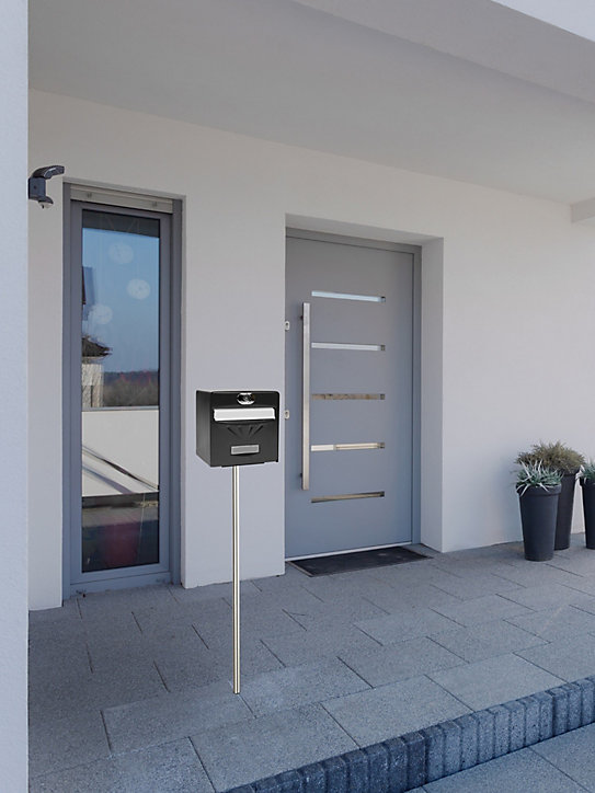 Boîte aux lettres 1 porte Burg Wätcher noire porte arrière vitrée