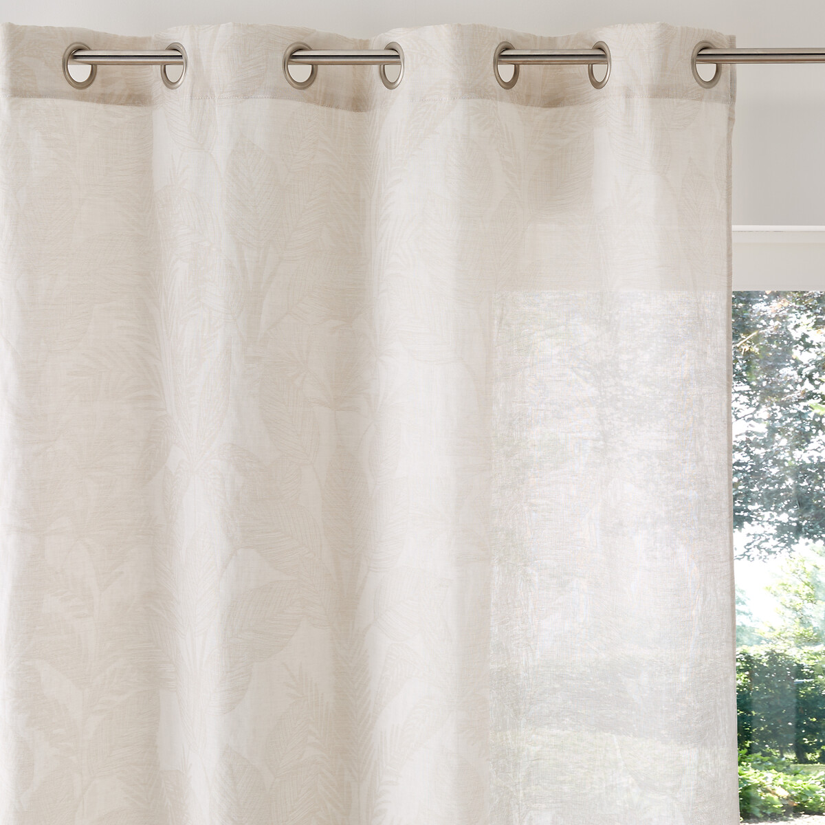 LA REDOUTE INTERIEURS<br>Cortina de vidro jacquard com ilhós, Siamang