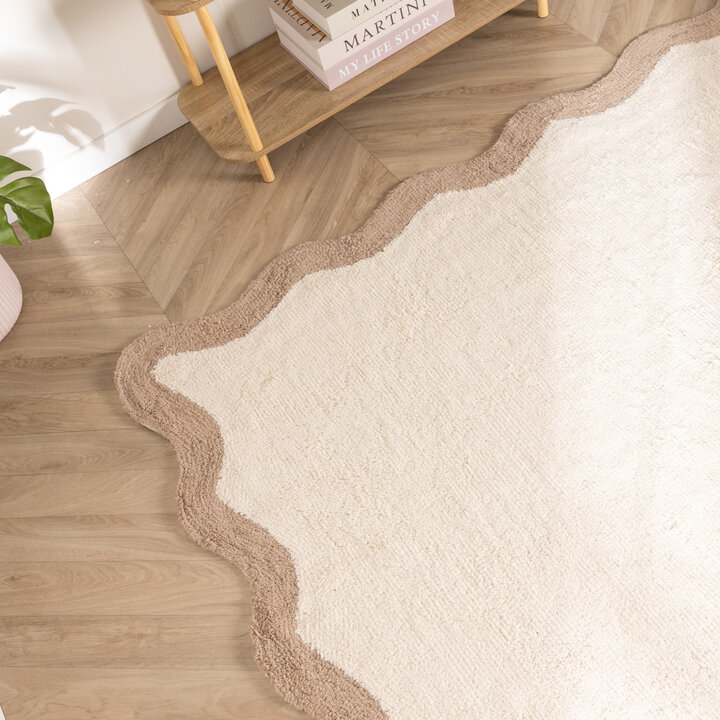 Wasbaar vloerkleed - Hazy Beige/Creme