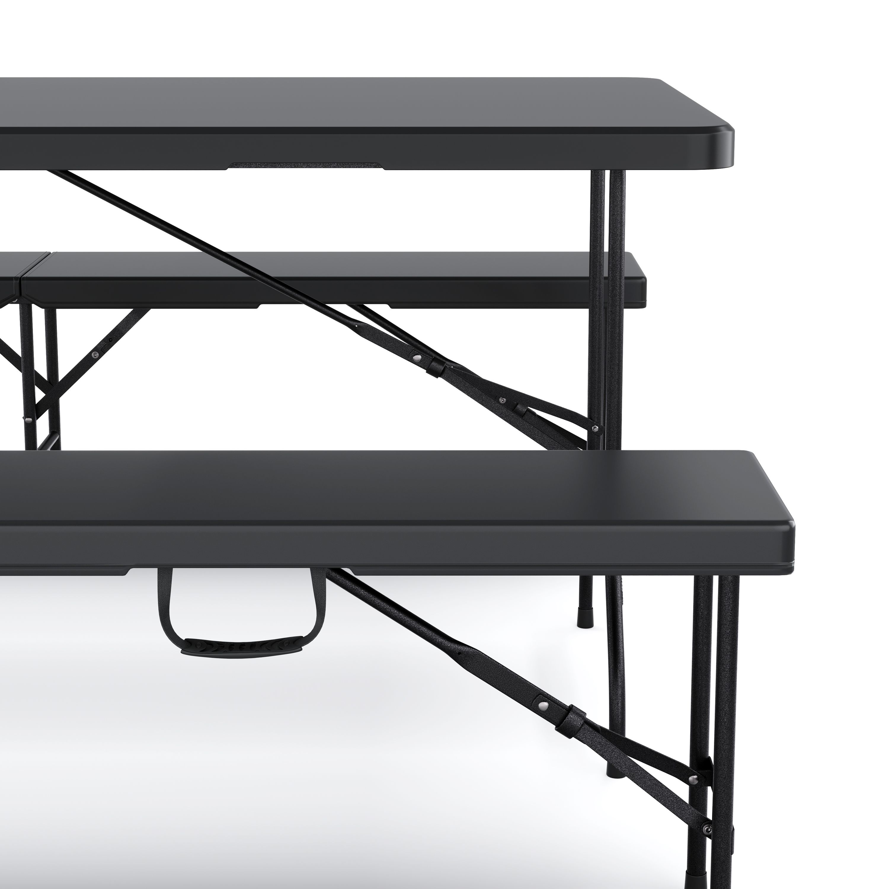 Campingtisch Garnitur klappbar 180 cm schwarz