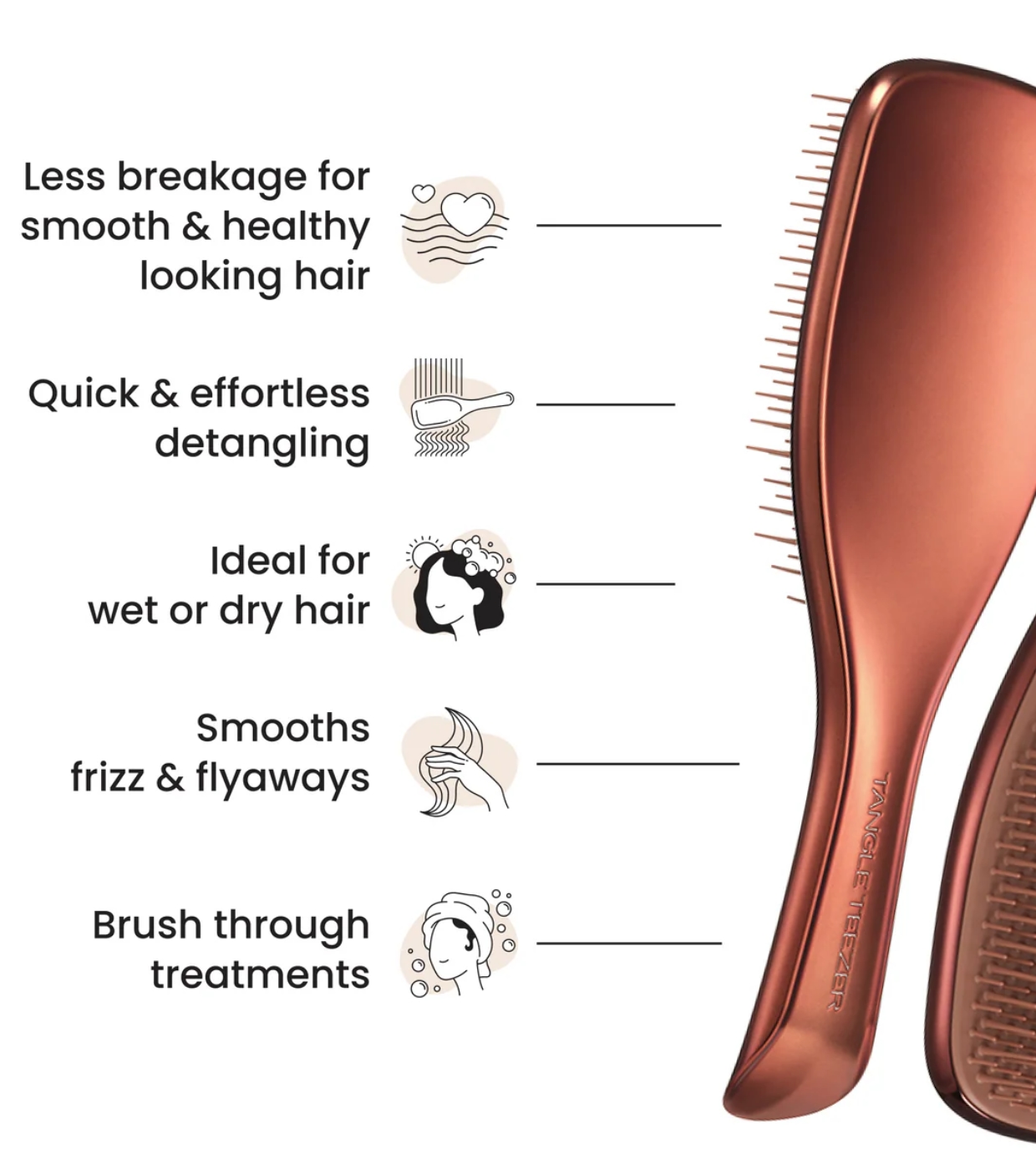 Tangle Teezer - Escova desembaraçadora com cabo The Ultimate Detangler Chrome - Chocolate Bronze