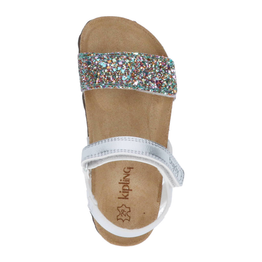 Kipling Marjorie 3sandalen met glitters zilver