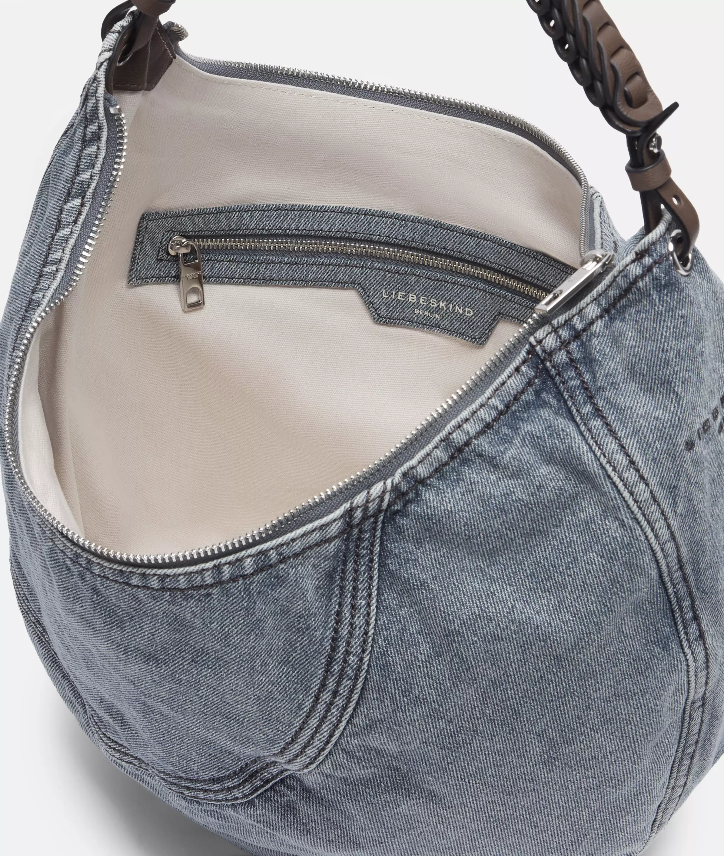 Denim Luna Hobo M Spacious denim hobo bag
