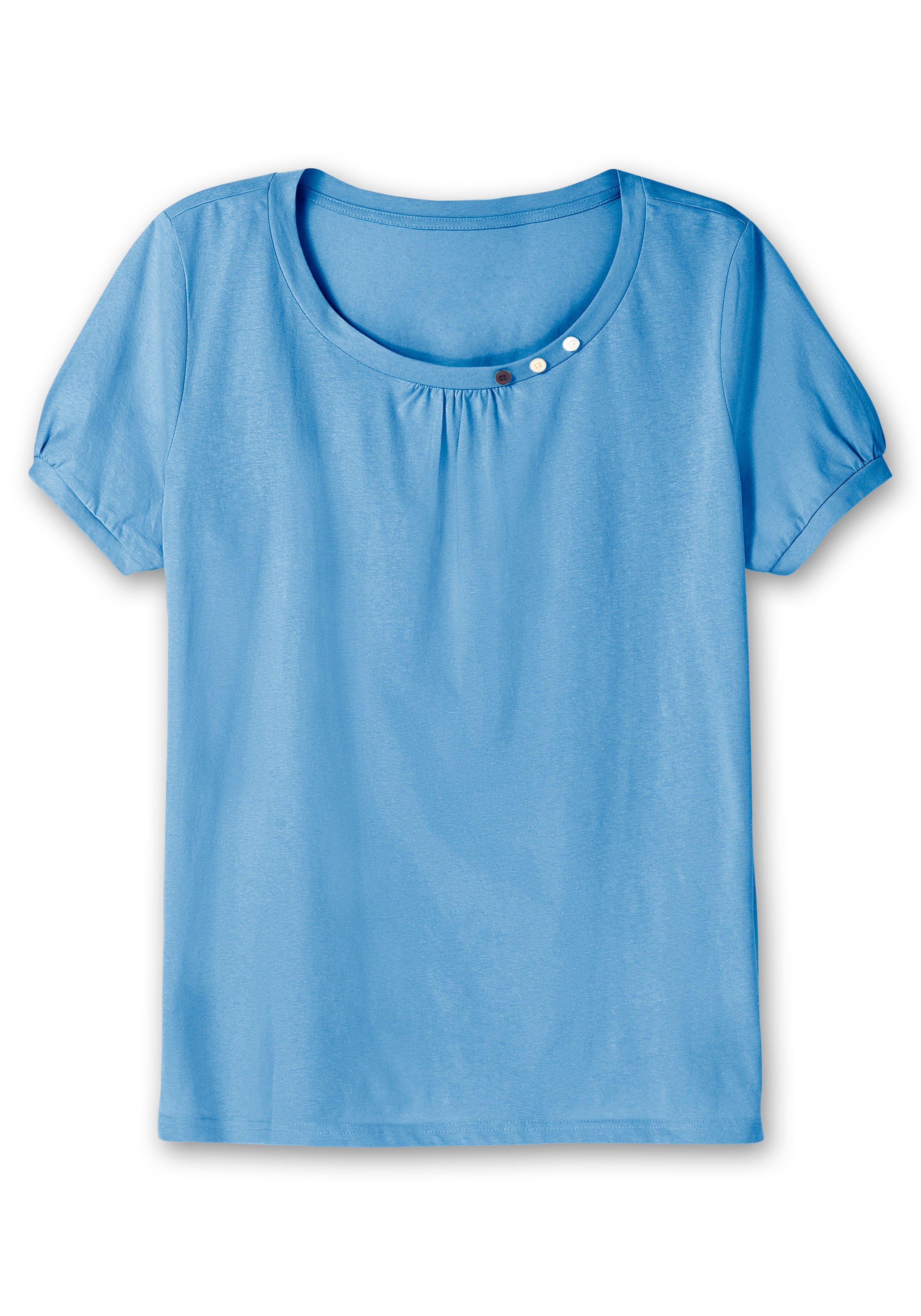 Longshirt mit Zierknöpfen am Ausschnitt