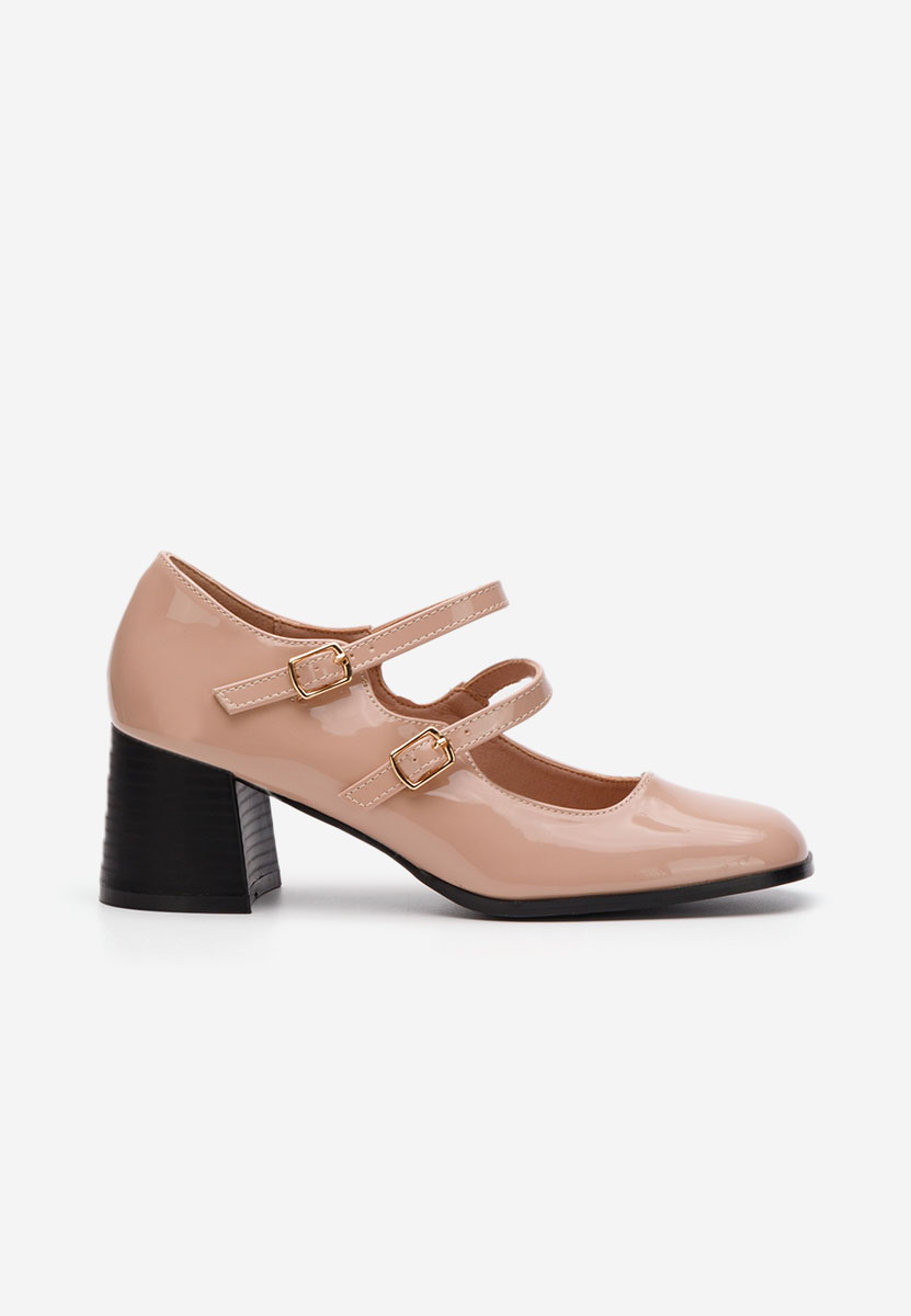 Chaussures à talon épais beige Carrie