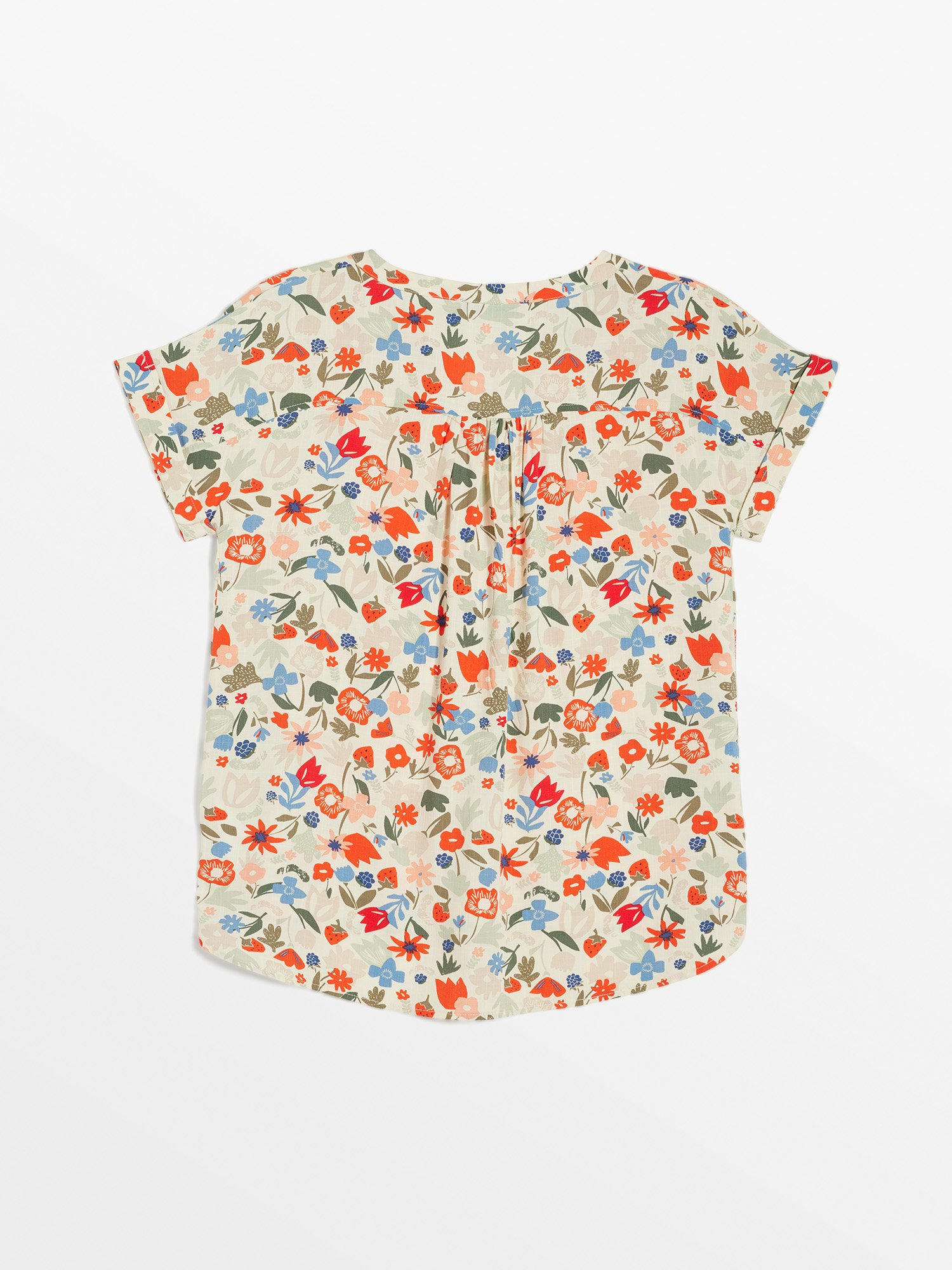 Blouse Femme A Fleurs Rose et Beige