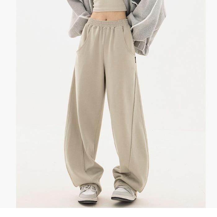 Rustie - Elastische taille, effen, wijde joggingbroek