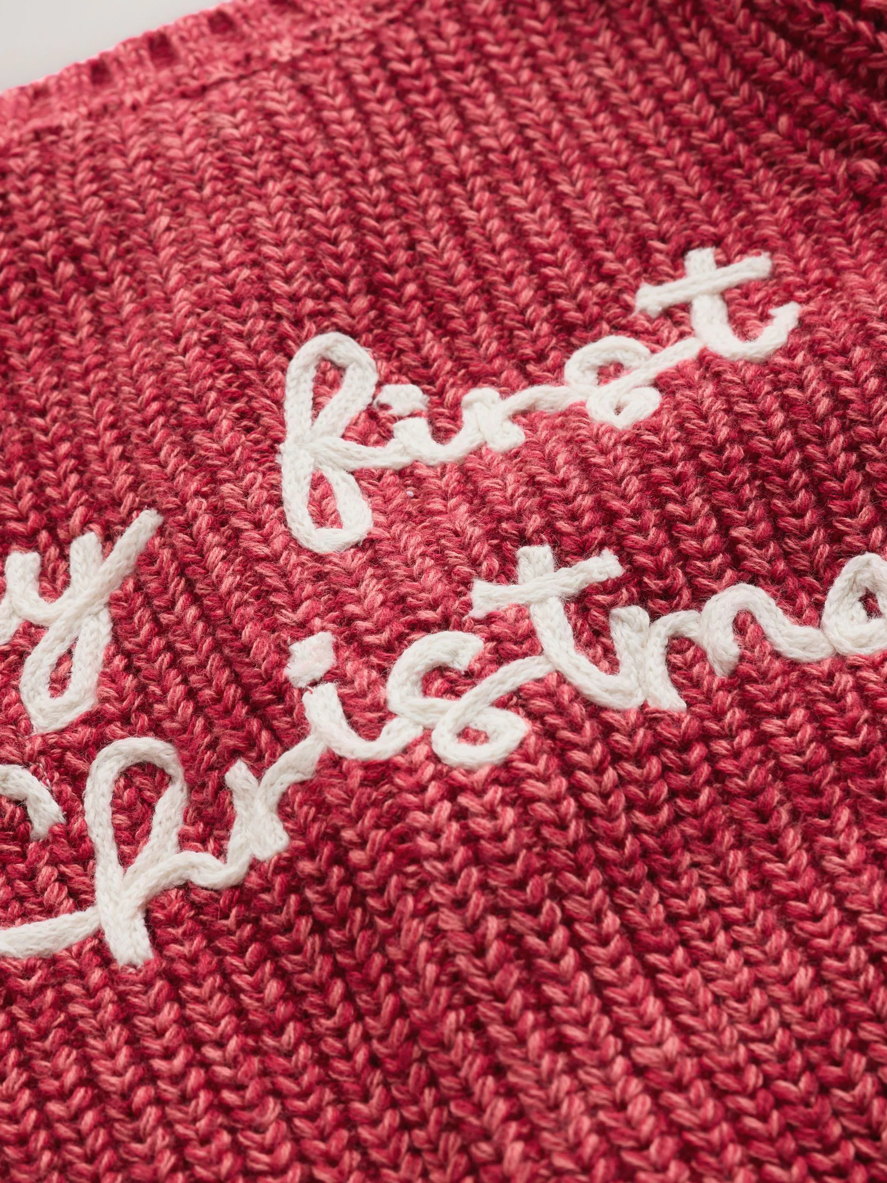 Rood - My First Christmas gebreid babyvest