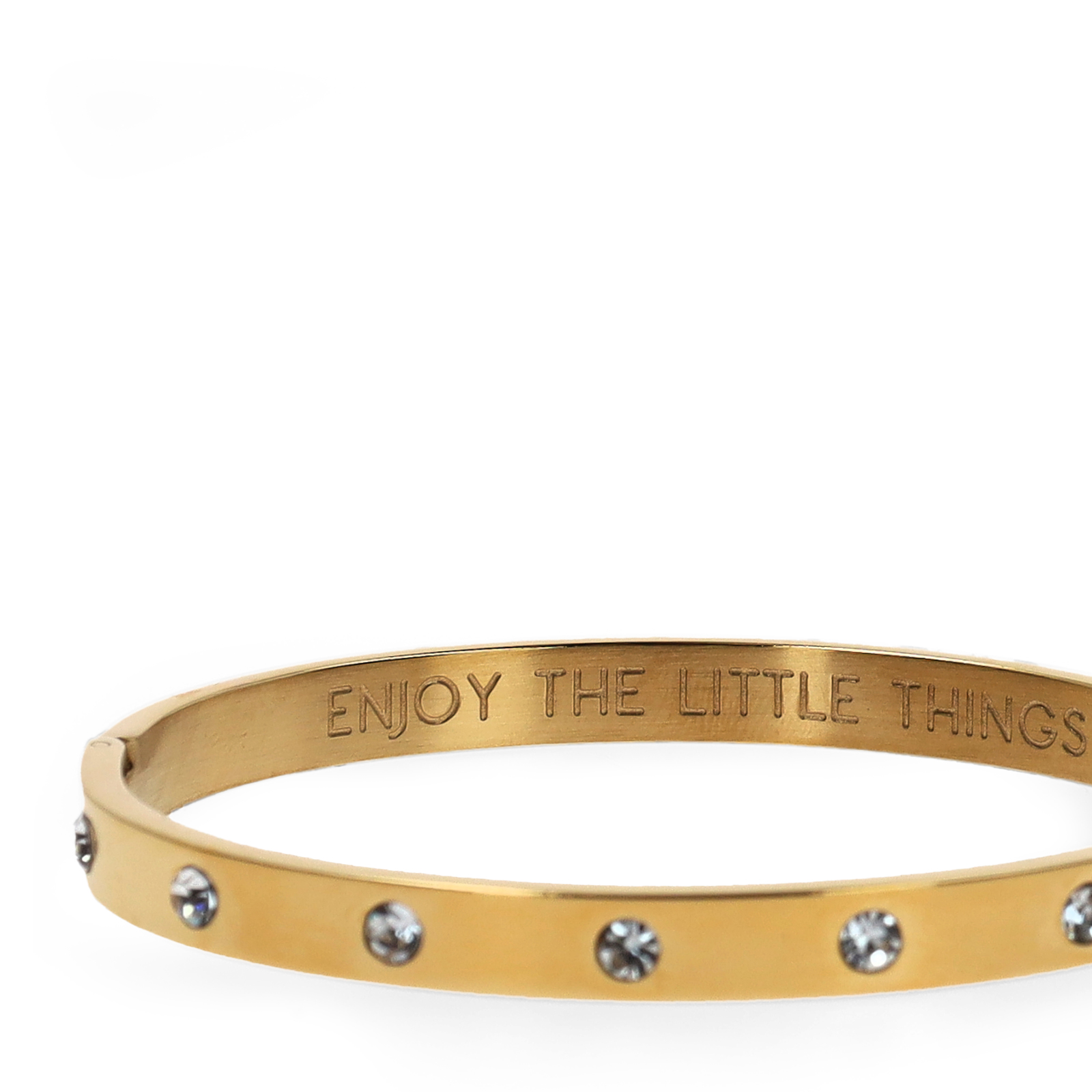 Gouden stalen armband met diamantjes