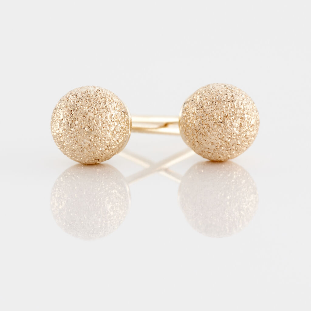 Boucles D'oreilles Puces Fidelia Boule Sablee Or Jaune