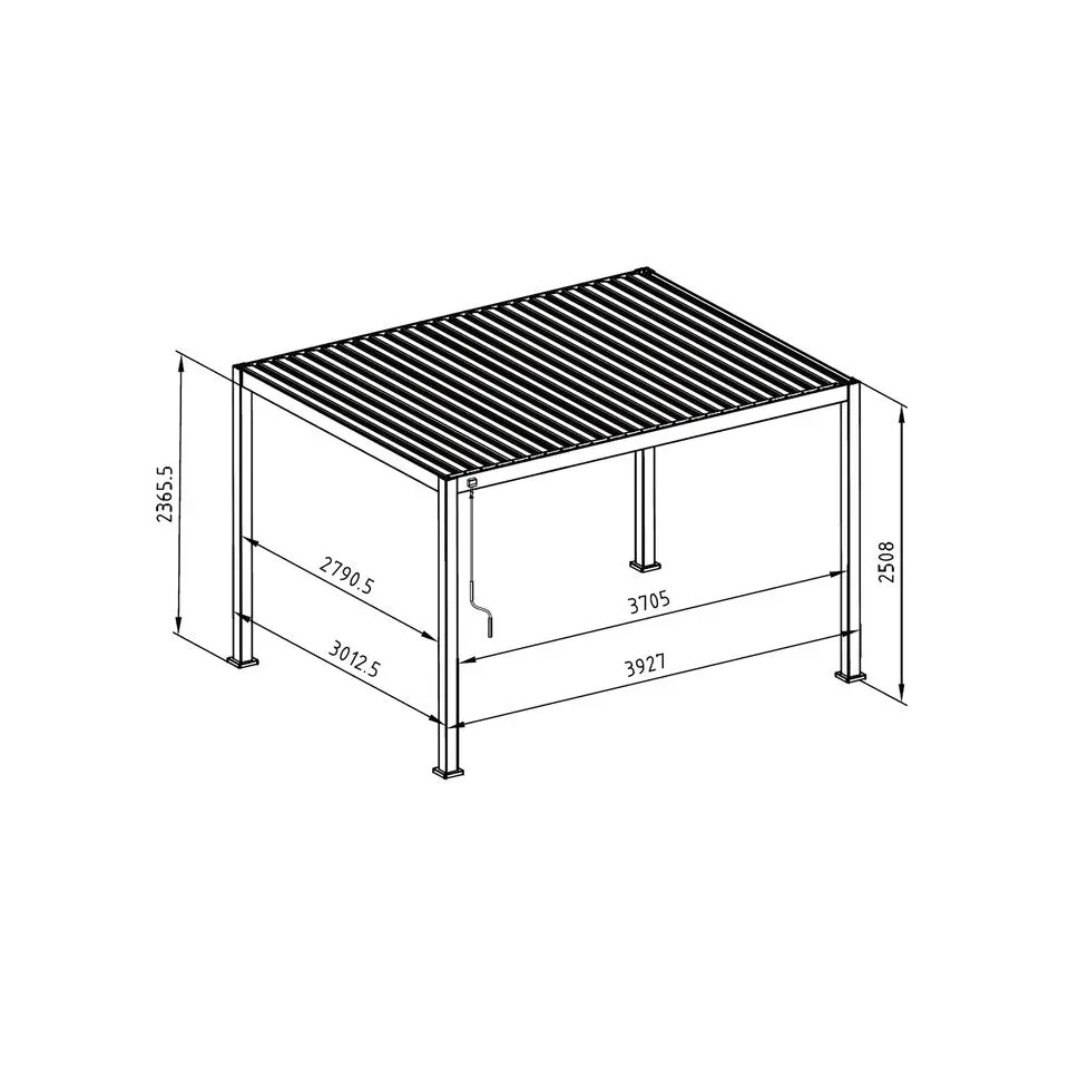 Mirador Deluxe terrasoverkapping 300 x 400 cm antraciet