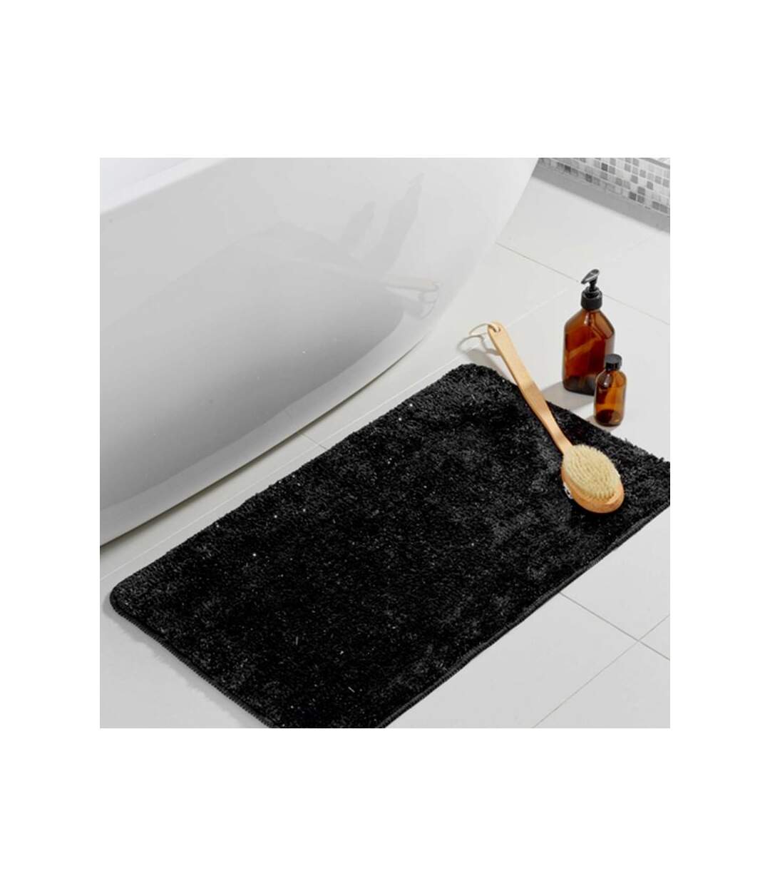 Tapis de Bain Microfibre Métallisé 45x75cm Noir