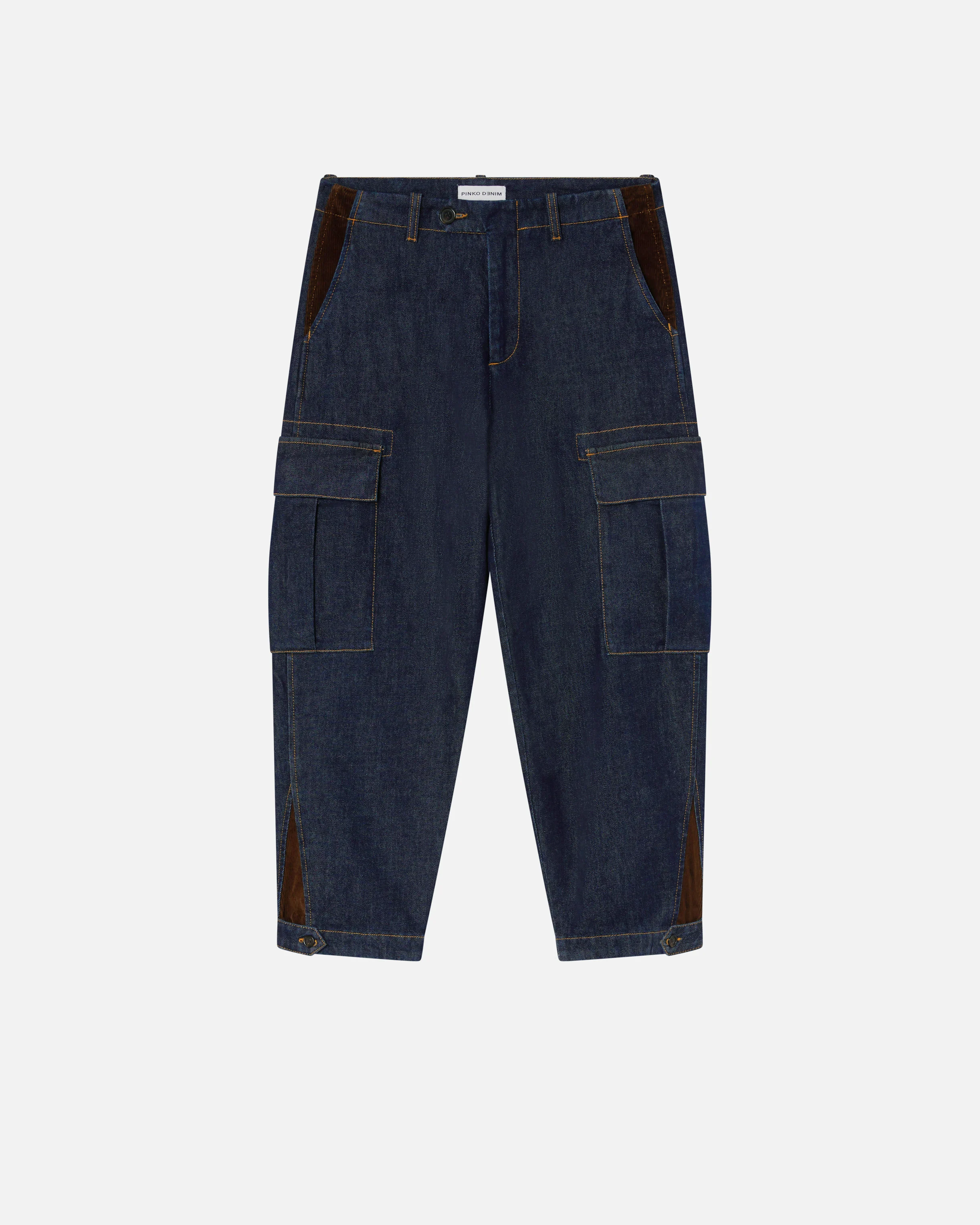 Jean cargo bleu foncé à grandes poches | Bleu