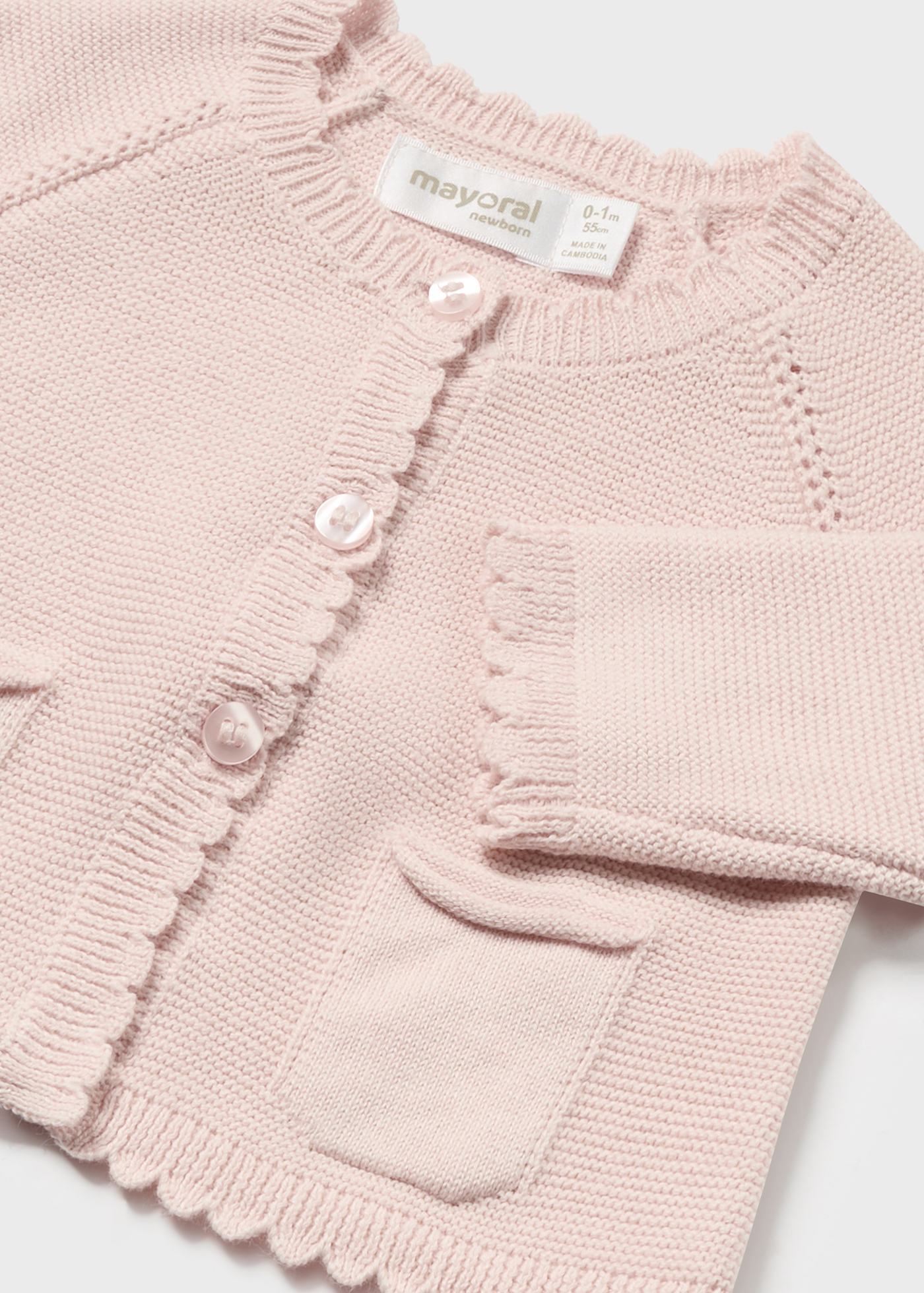 Rebeca tricot Better Cotton recém-nascido branco