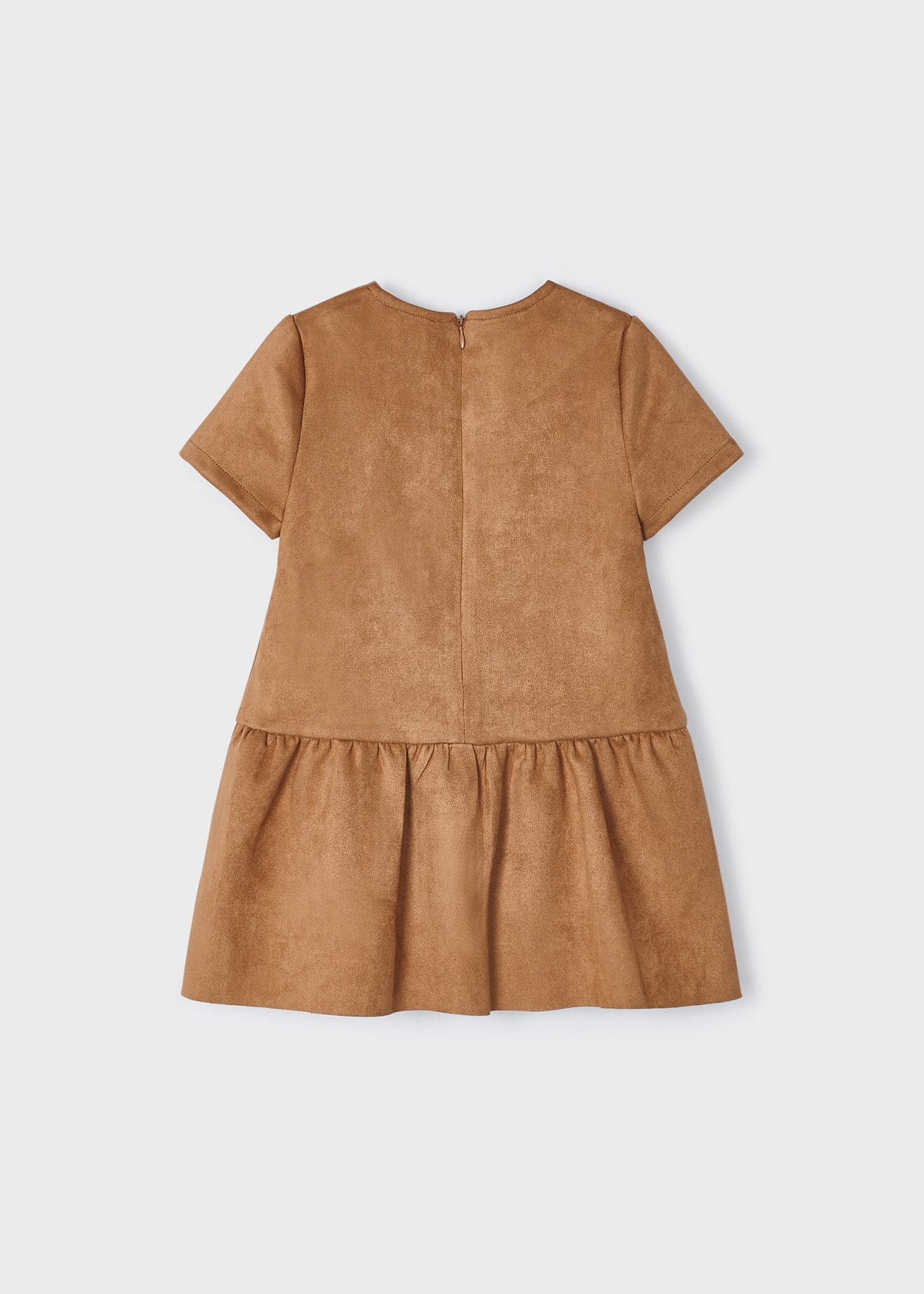 Vestido com bolsa de camurça para meninas
