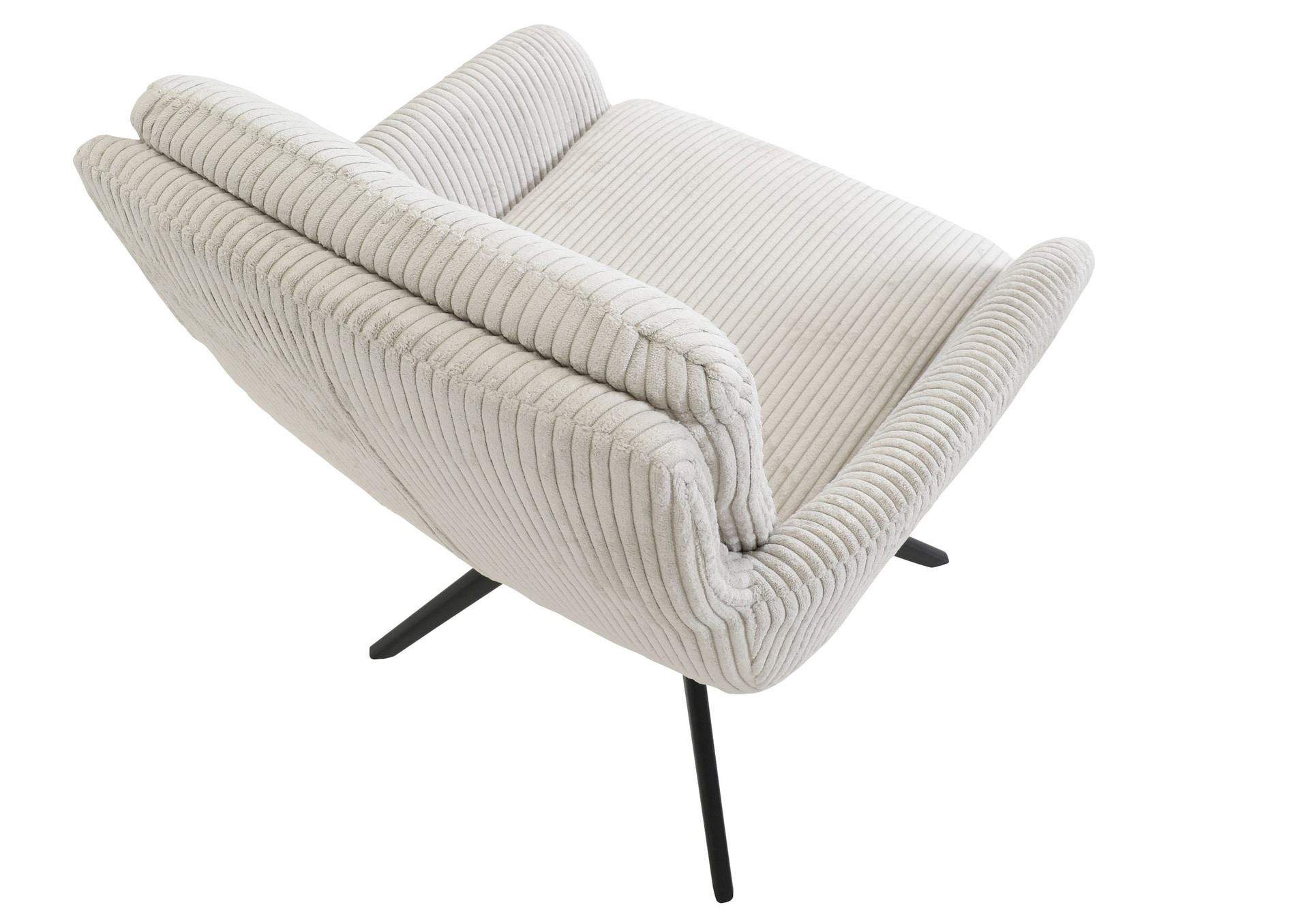 Drehsessel ALICE Cordbezug beige/schwarz