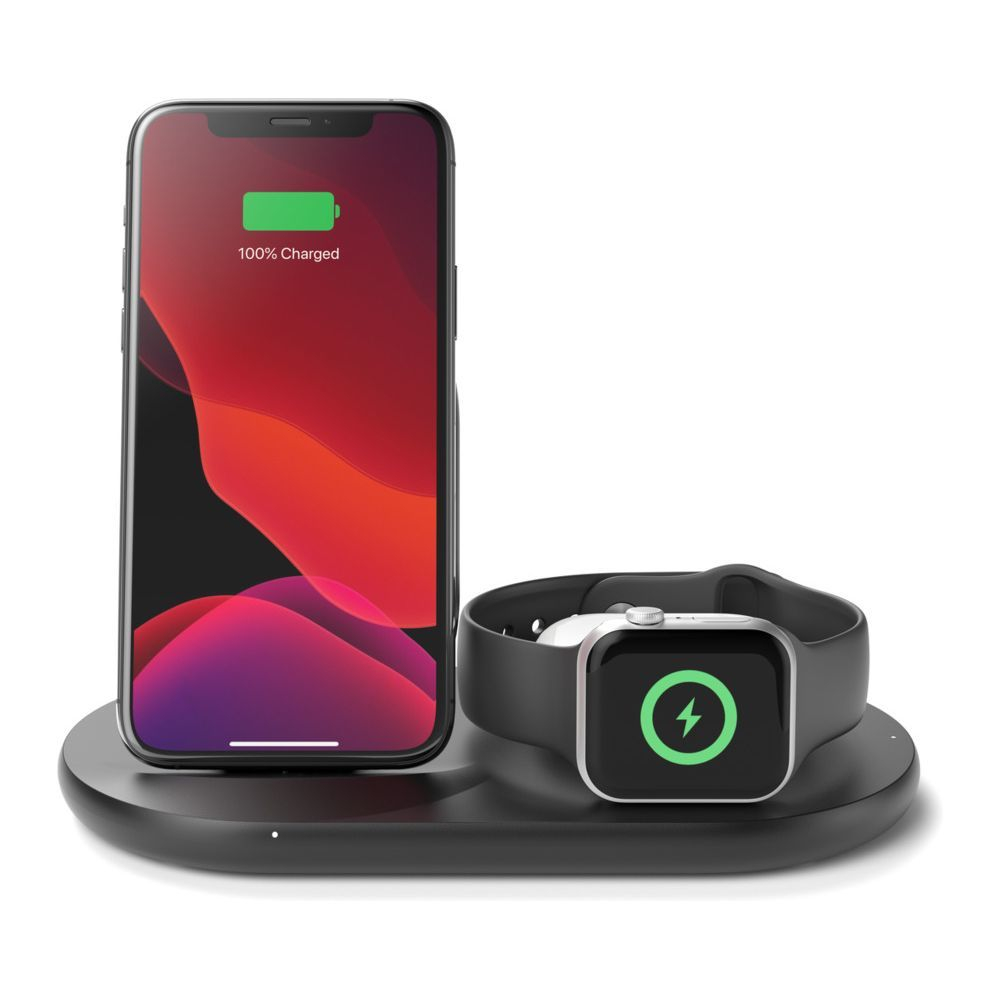 (7.5W) 3in1 MagSafe Qi Wireless Charger Ladegerät für Apple iPhone Mini/Pro/Max / Apple Airpods / Apple Watch (WIZ001vfBK) - Schwarz