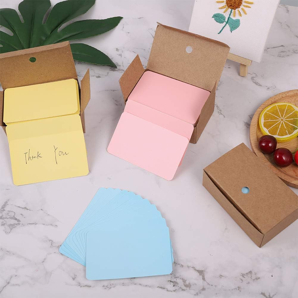 (100er Set) 89x52mm Kraftpapier Karten Blanco DIY Tischkarten Lern Karteikarten - Braun