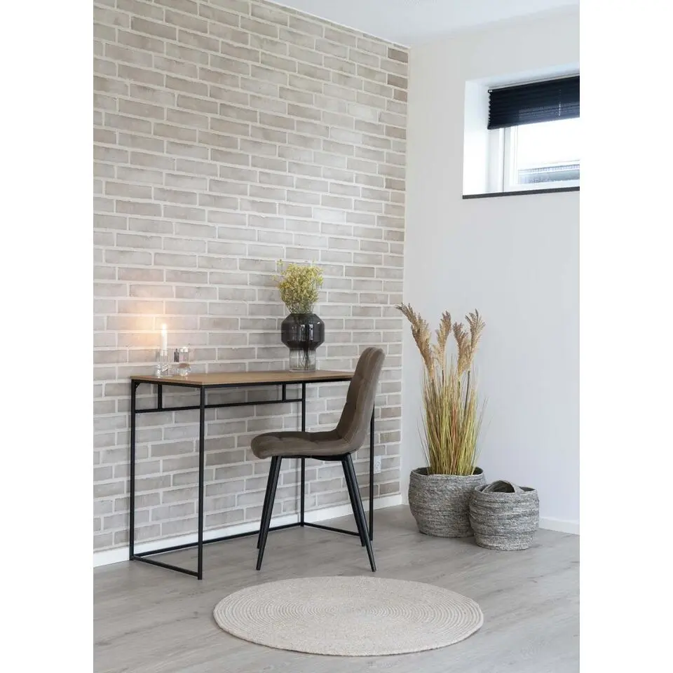 Bureau - eiken look met zwart frame