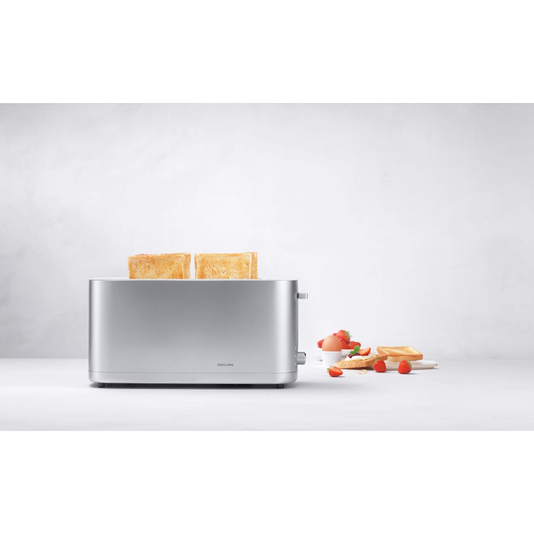 ZWILLING Toaster ENFINIGY lang silberfarbig mit Brötchenaufsatz