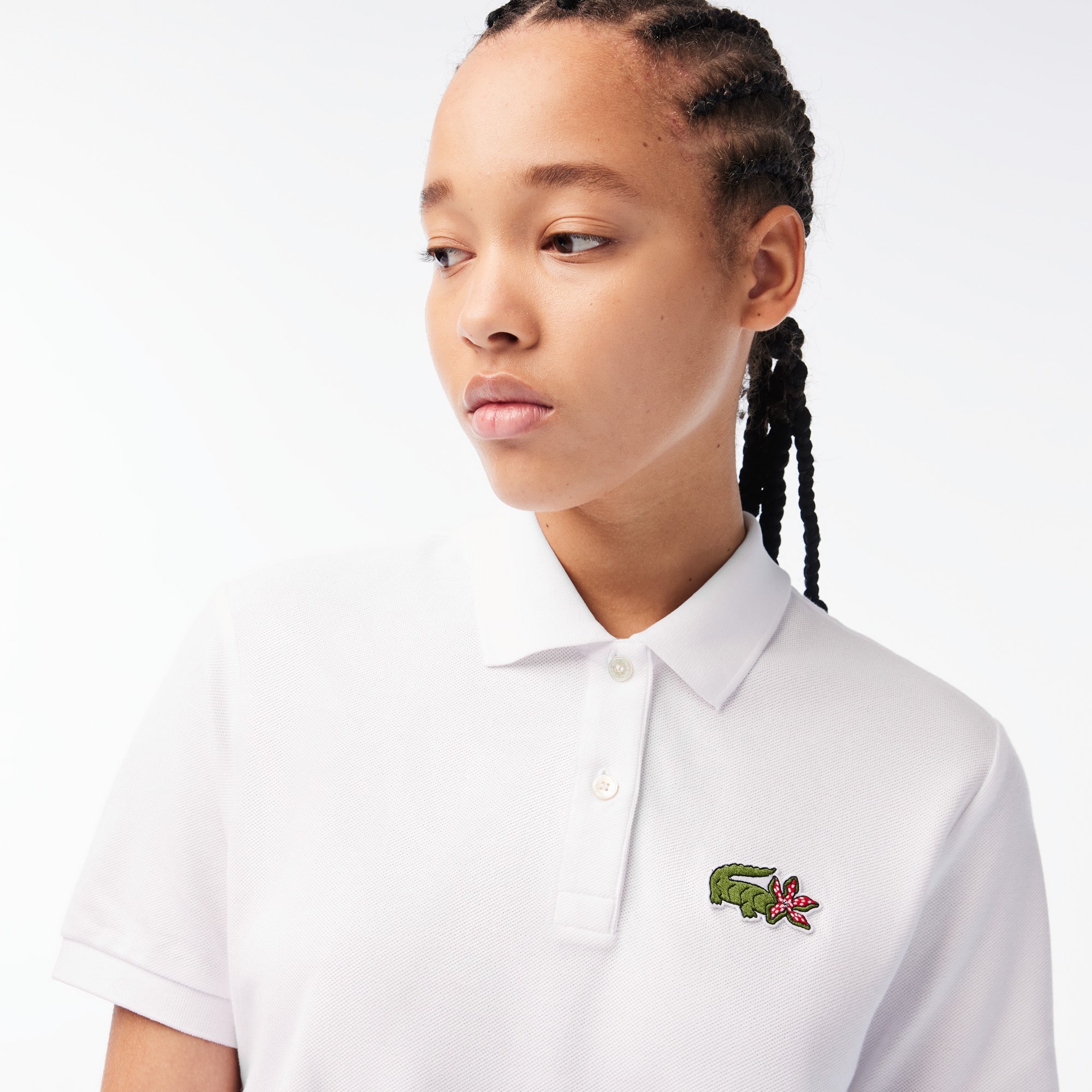 Polo femme Lacoste x Netflix crocodile séries Manches Courtes - Blanc - Lacoste - Femme