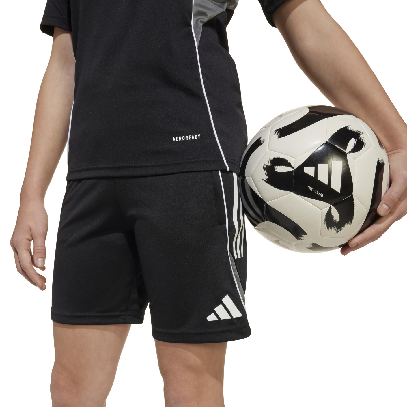 Adidas Tiro 25 Competition Trainingsbroekje Kids Zwart Wit Grijs