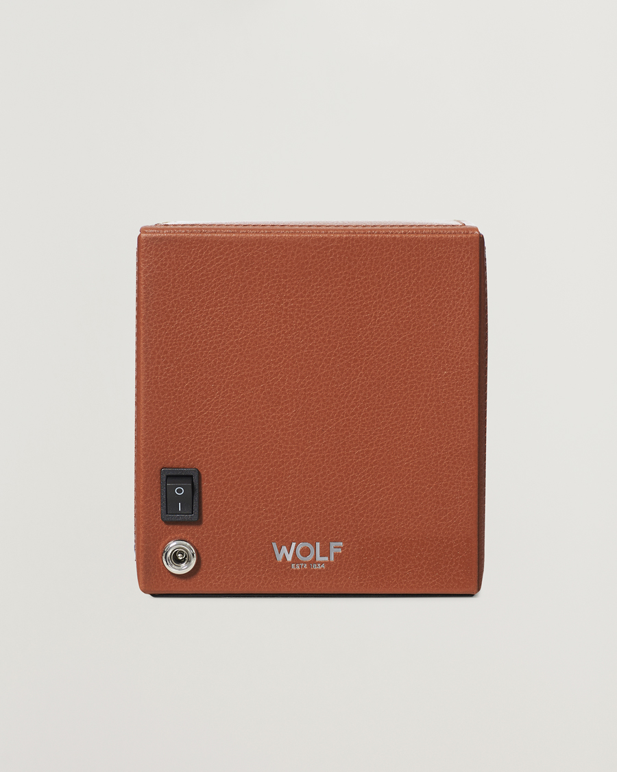 WOLF Cub Single Winder With Cover Cognac