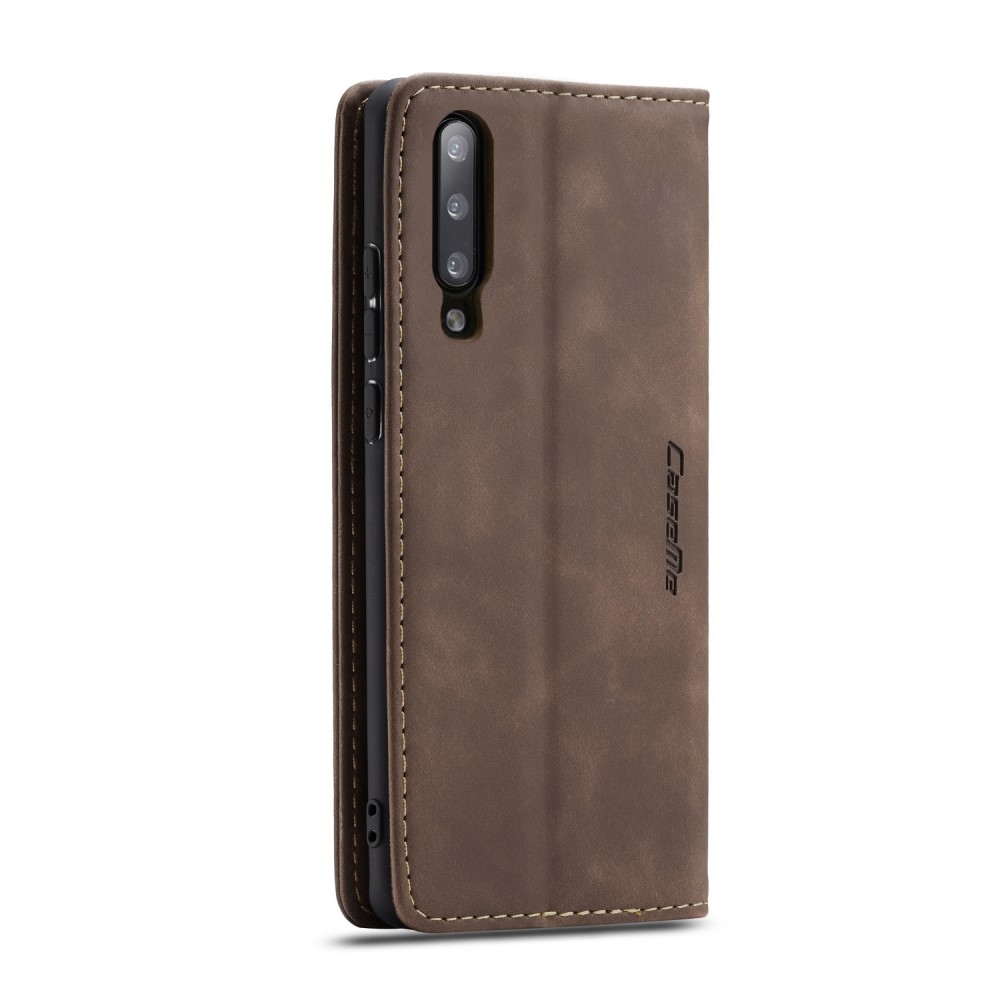 Samsung Galaxy A50 / A30s Leder Tasche Flip Wallet Etui mit Kartenfächern - Dunkelbraun